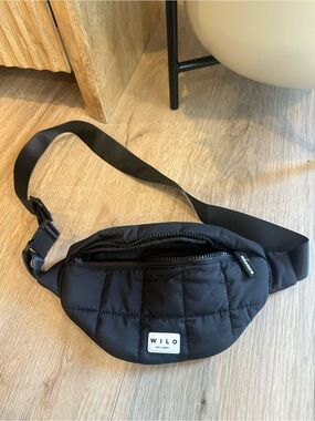 Wilo The Label Black Quilted Waist Belt Bag Fanny Pack